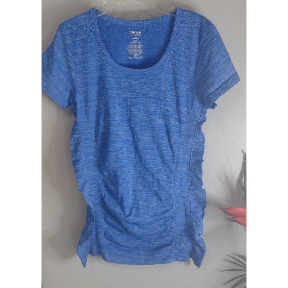 Danskin Now 2 Pcs Bundle Womens Shirt Semi Fitted Blue Short Sleeve Size Medium